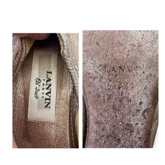 Lanvin Classic Ballerina Flats‎ in  Soft Gold Leather - Picture 7 of 12